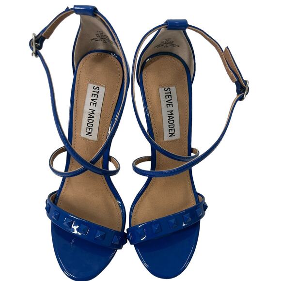 STEVE MADDEN Blue Studded Heel SZ 6 - Picture 4 of 12
